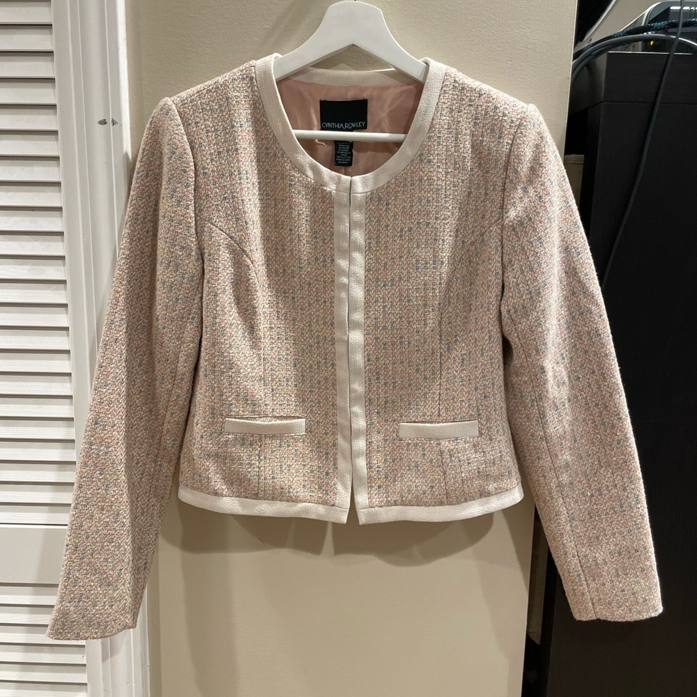 Cynthia Rowley Cropped Tweed Blazer Jacket